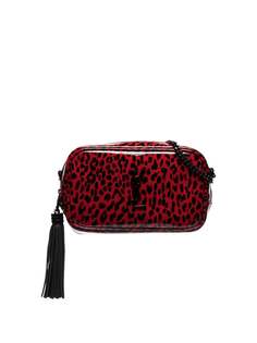 Saint Laurent каркасная мини-сумка Lou с леопардовым принтом
