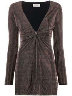 Saint Laurent короткое платье с заклепками