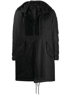 Stone Island Shadow Project парка в технике пэчворк с капюшоном