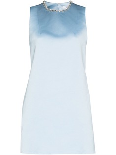 AREA платье мини с открытой спиной и кристаллами