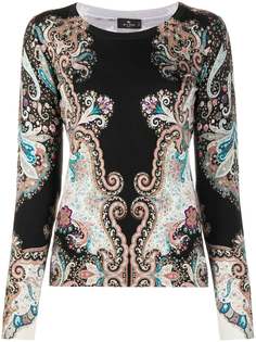 Etro трикотажный топ с цветочным узором