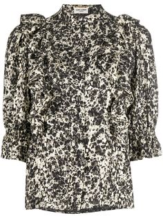 Saint Laurent блузка с абстрактным принтом