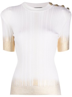Balmain топ с эффектом деграде и декоративными пуговицами