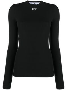 Off-White JERSEY L/S BASIC TEE BLACK WHITE