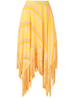 MSGM юбка с завышенной талией и бахромой