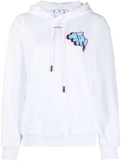 Off-White GRAFFITI REG HOODIE WHITE MULTICOLOR