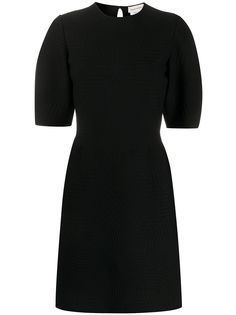 Alexander McQueen фактурное платье мини с укороченными рукавами