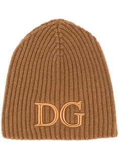 Dolce & Gabbana шапка бини в рубчик с вышитым логотипом
