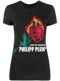 Philipp Plein декорированная футболка с принтом