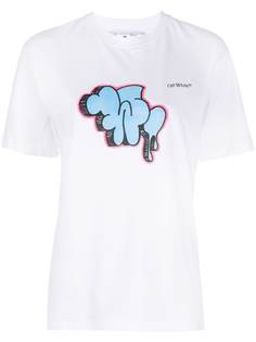 Off-White футболка с принтом граффити