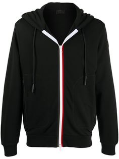 Moncler striped zip-fastening hoodie
