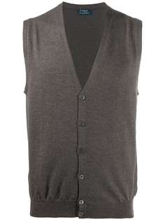 Barba rib-trimmed knitted vest