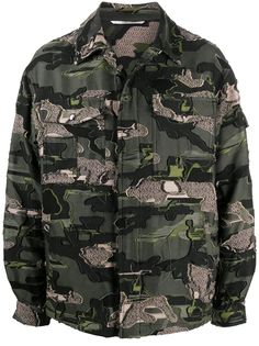 Valentino куртка с камуфляжной вышивкой
