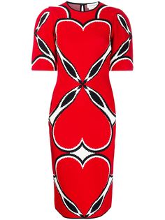 Alexander McQueen приталенное платье вязки интарсия