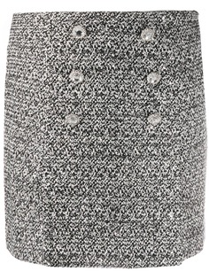 Alessandra Rich твидовая юбка с декорированными пуговицами