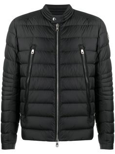 Moncler пуховик с горизонтальными вставками