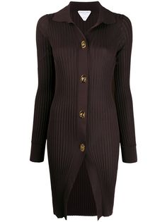 Bottega Veneta длинный кардиган в рубчик