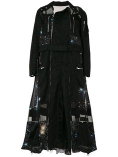 Sacai пальто с принтом
