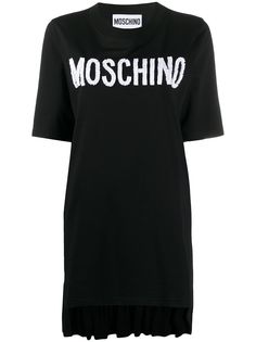 Moschino футболка асимметричного кроя с логотипом