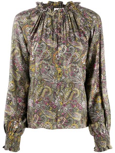 Officine Generale блузка с принтом пейсли и сборками на воротнике