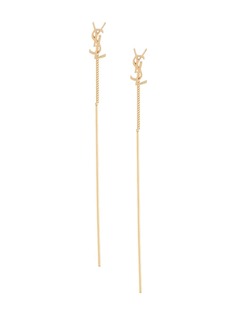 Saint Laurent серьги с подвесками в виде монограммы