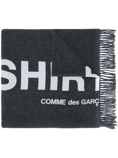 Comme Des Garçons Shirt шарф с графичным принтом и бахромой