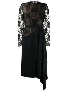 Alexander McQueen кружевное платье с драпировкой