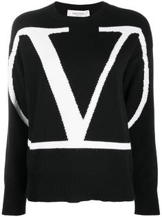 Valentino джемпер с круглым вырезом и логотипом VLogo