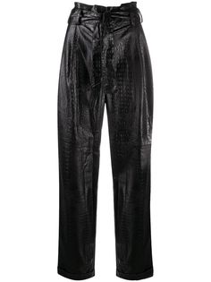 Amen брюки с завышенной талией и тиснением под крокодила Amen.