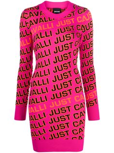 Just Cavalli платье вязки интарсия с логотипом