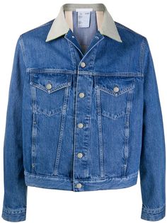 Helmut Lang джинсовая куртка с контрастным воротником