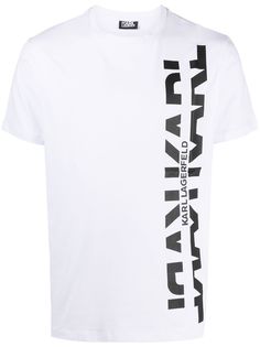 Karl Lagerfeld vertical logo print T-shirt