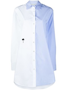 Palm Angels PXP STRIPED OVERSHIRT WHITE LIGHT BLUE