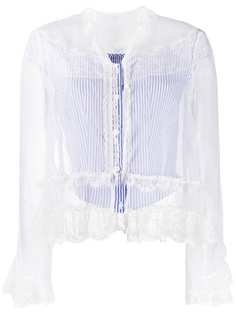 Ermanno Scervino блузка с кружевом и оборками