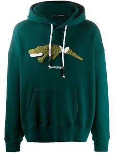 Palm Angels CROCO HOODY FOREST GREEN GREEN