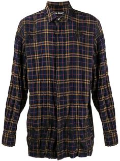 Palm Angels ROUND LOGO SHIRT NAVY BLUE WHITE