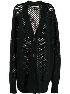 Palm Angels PXP LONG CARDIGAN SWEATER BLACK BLACK
