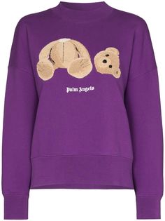 Palm Angels PALM ANGELS BEAR OVER CREW PURPLE BROW