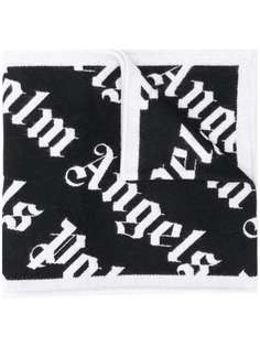 Palm Angels MONOGRAM SCARF BLACK WHITE