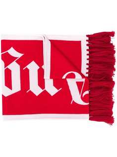 Palm Angels LOGO KNITTED SCARF RED WHITE