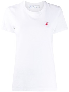 Off-White футболка с вышитым логотипом