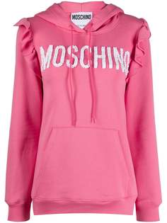 Moschino худи с оборками и декорированным логотипом