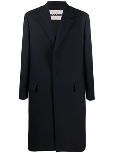 Jil Sander однобортное пальто оверсайз