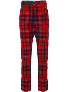 Sacai check-print cotton trousers