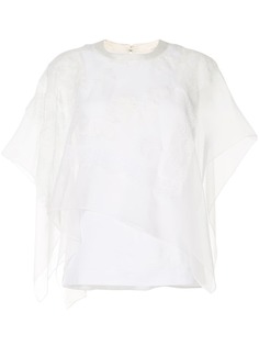 Sacai топ с кружевным верхом