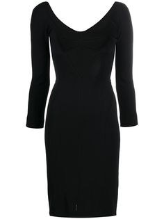 Dolce & Gabbana Pre-Owned приталенное платье с U-образным вырезом