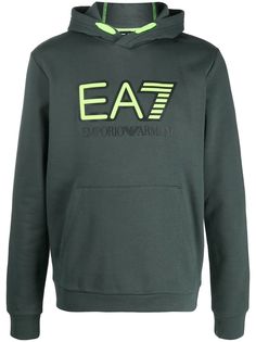 Ea7 Emporio Armani худи с логотипом и длинными рукавами