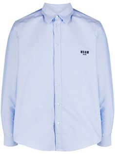 MSGM рубашка свободного кроя с вышитым логотипом