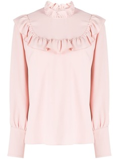 RedValentino топ с оборками и длинными рукавами