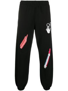 Off-White спортивные брюки с принтом